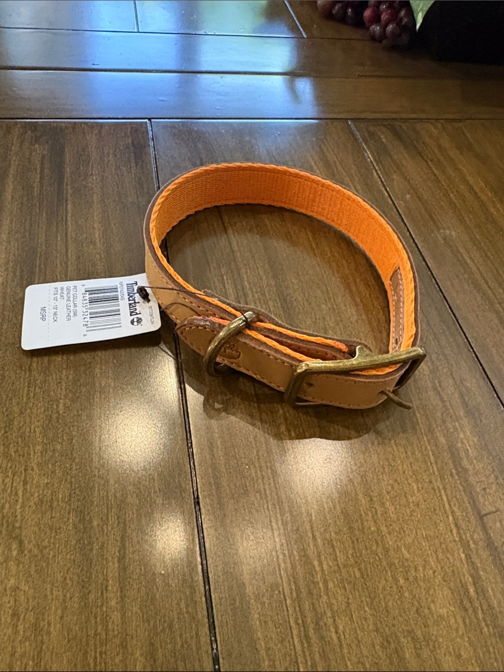 New Timberland Leather Dog Collar